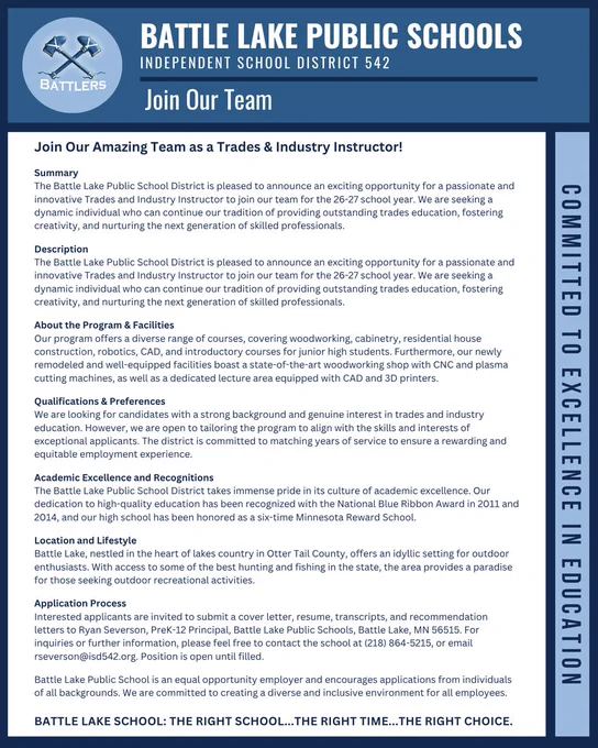 Trades & Industry Instructor