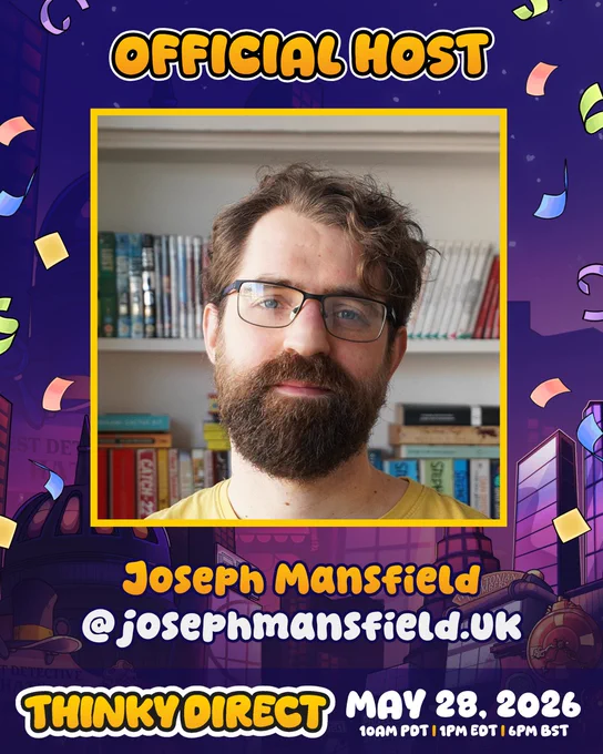 Official host
Joseph Mansfield
@josephmansfield.uk
Thinky Direct May 28,2026
10am PDT, 1pm EDT, 6pm BST
