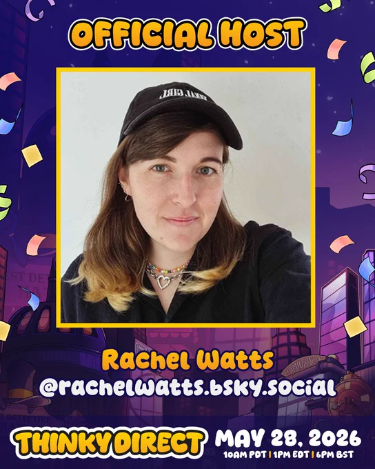 Official host
Rachel Watts
@rachelwatts.bsky.social
Thinky Direct May 28,2026
10am PDT, 1pm EDT, 6pm BST