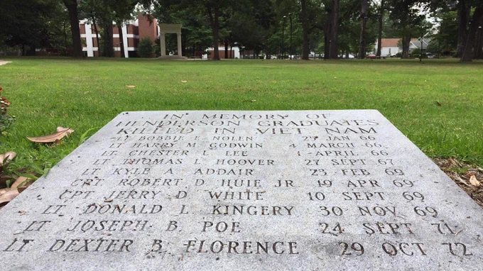 The Vietnam War Memorial at Henderson State University. 