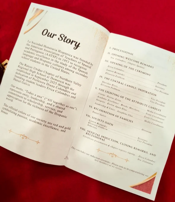 Spanish Honor Society 1st Inaugural Class Program