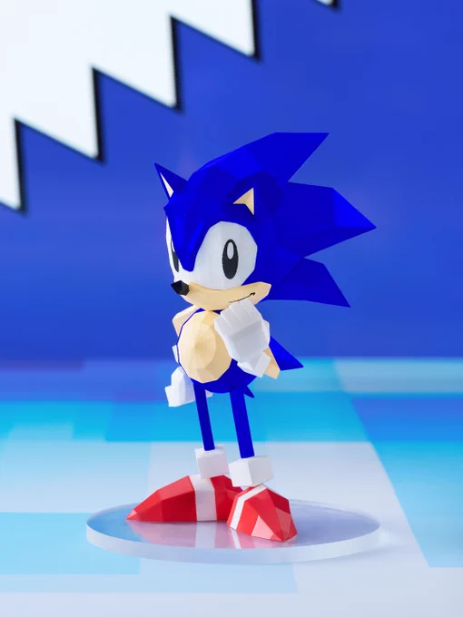 Sonic the Fighters low polygon figure