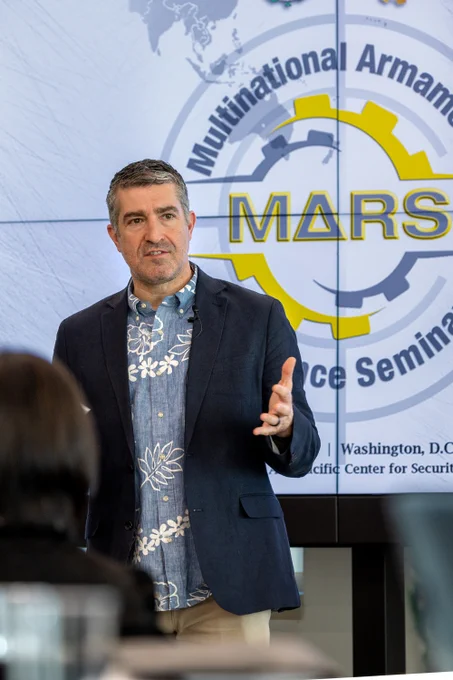 Hon. Michael Cadenazzi, Assistant Secretary of War for Industrial Base Policy, brought focus and energy to the discussion, engaging over 30 leaders from across the Indo-Pacific and Euro-Atlantic regions with real-world insights and experience. 