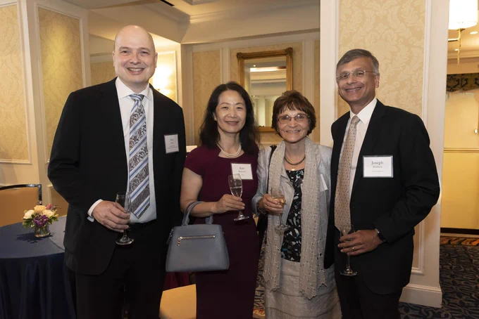 A posed photo with Dr. and Mrs. Sven-Eric Jordt and Dr. and Mrs. Joseph Mathew, immediate past chair of Duke Anesthesiology.
