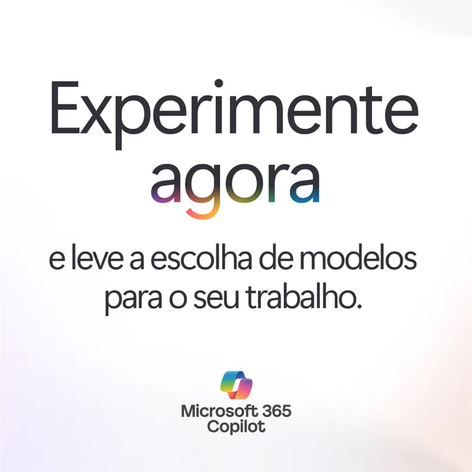 Tela com design minimalista destacando uso do Copilot para escolha de modelos.