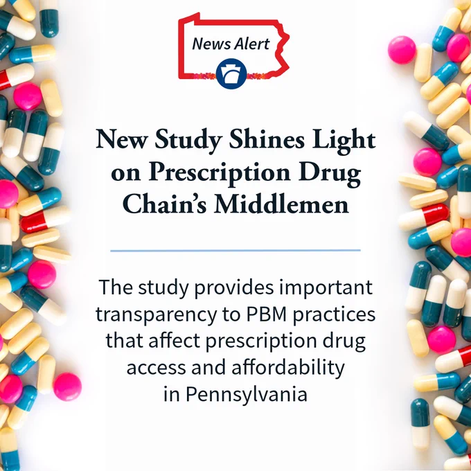 New Pennsylvania Insurance Department study shines light on prescription drug chain's middlemen, pharmacy benefit managers. The study provides transparency to PBM practices that affect prescription drug access and affordability.