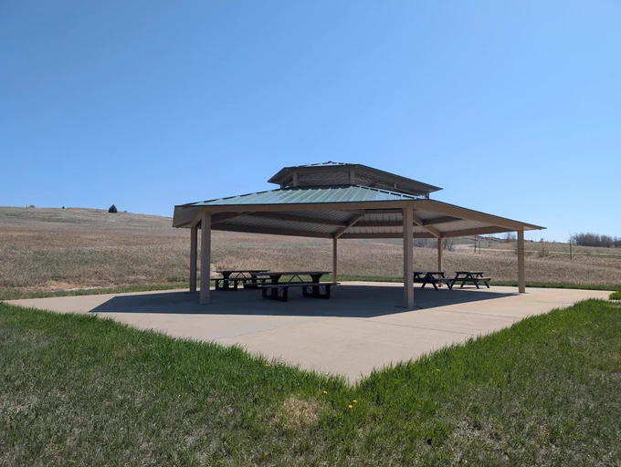 The covered group picnic pavilion at Buffalo Gap Campground greets you right inside the entrance, conveniently located along the roadside. Join us here at 9:00 AM on June 6, 2026, to kick off our volunteer event! Forest Service photo by Scott C. Marvin.