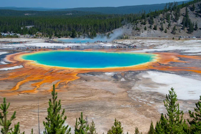Hot springs in Yellowstone National Park.