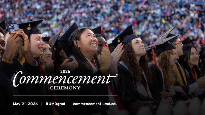 A 2026 Commencement graphic showing smiling Terp graduates