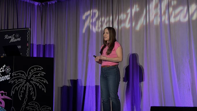 Christina speaking at React Miami