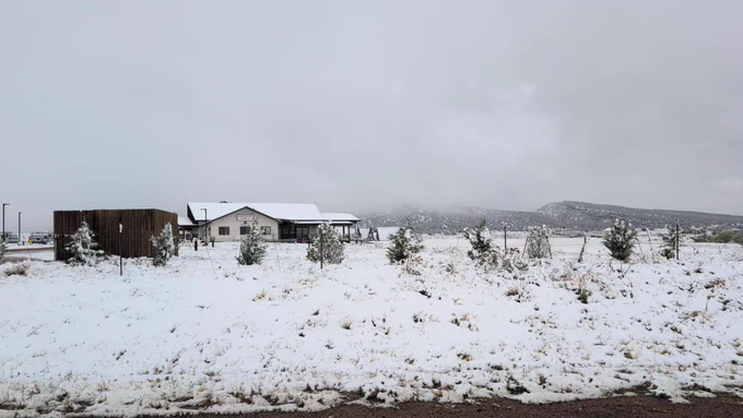 Even got a nice dusting of snow on the final day of the conference. Especially fun when you're sleeping in a tent in the back lot, with a half-mile infill to the bathrooms.