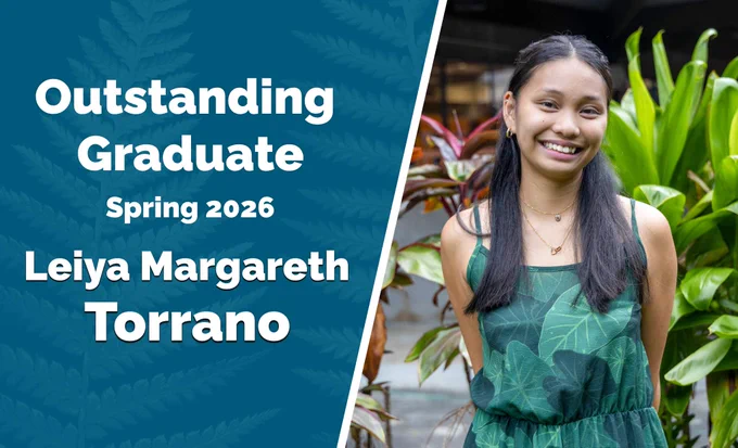 Portrait of Outstanding Graduate Spring 2026 Leiya Margareth Torrano.