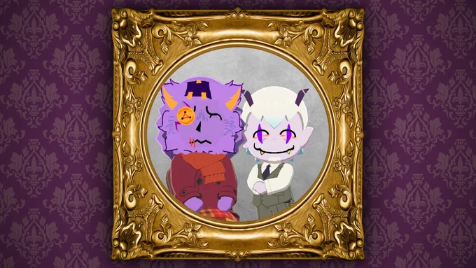 An antique photo or painting of Shawm and Jevil
