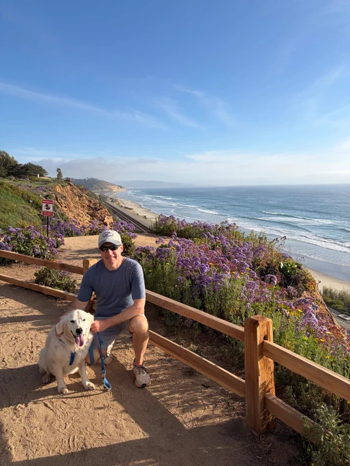 Theodore Welling with dog outdoors