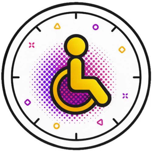 Circular accessibility badge with universal access symbol representing commitment to accessibility and inclusive design