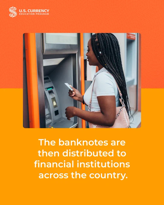 Image of "the banknotes are then distributed to financial institutions across the country"