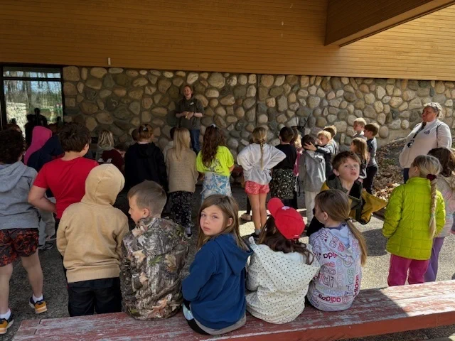 2nd graders outside the forest history center