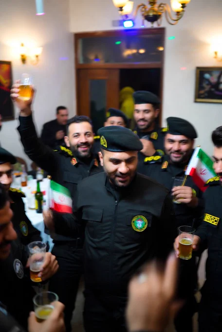 An image of the IRGC partying, and an explanation of what leaving them in place would mean for Trump