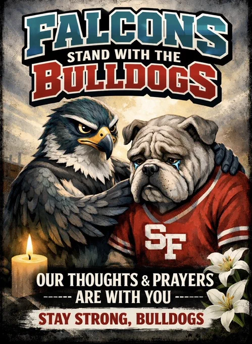 Falcons stand with the Bulldogs