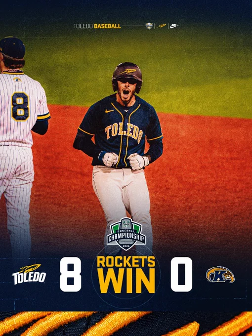 Troy Sudbrook celebrating in Toledo vs. Kent State final score