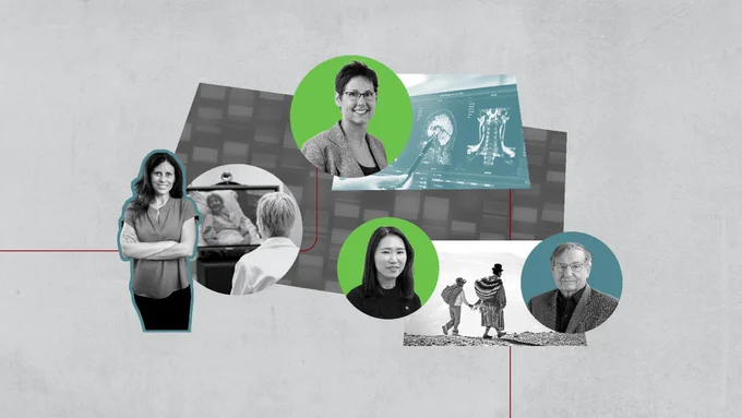 Researchers in a collage