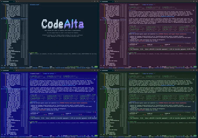 Screenshot of the CodeAlta tui