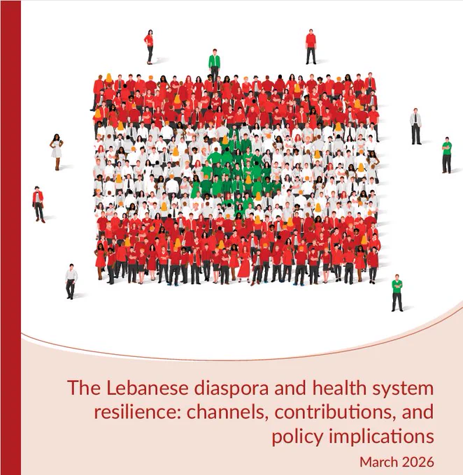 Cover of the brief showing the title and an illustration of the Lebanese flag made up of lots of little people