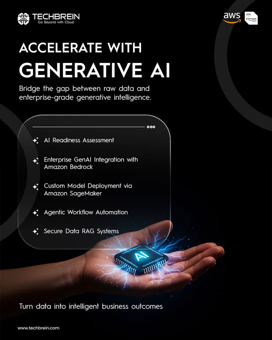 AI is no longer experimental - it’s a business accelerator.
With Custom LLM Deployment, Agentic Workflow Automation, and Secure Data RAG Systems, enterprises can transform raw data into scalable,
secure, and intelligent outcomes. Intelligent Process Discovery uncovers new efficiencies, while an AI Readiness Assessment ensures
your organization is built to adopt and scale AI with confidence. Bridge the gap between data and enterprise-grade generative
intelligence - and turn it into measurable business outcomes.

Explore how AI can transform your business:
https://techbrein.com/cloud-transformation-for-businesses/

#GenerativeAI #AgenticAI #LLM #DigitalTransformation #AIStrategy