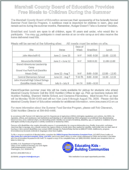 2026 Summer Food Program flyer.