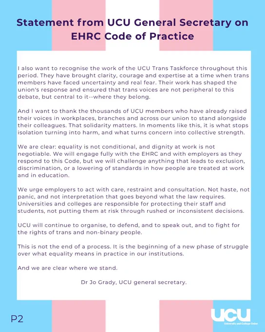 https://www.ucu.org.uk/article/14511/Statement-from-UCU-general-secretary-on-EHRC-Code-of-Practice