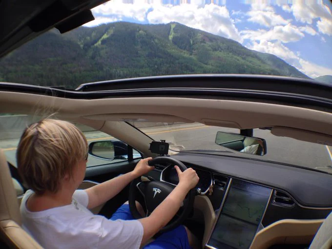 Tesla Model S near Vail, Colorado on July 15, 2014. #SuperchargingAcrossAmerica