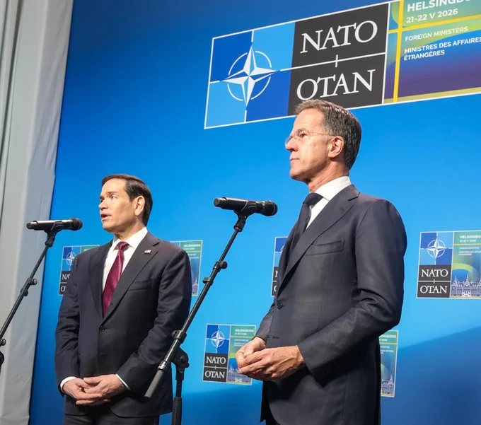 Secretary Marco Rubio meets with NATO Secretary General Mark Rutte in Helsingborg, Sweden, May 22, 2026. (Official State Department photo by Freddie Everett)