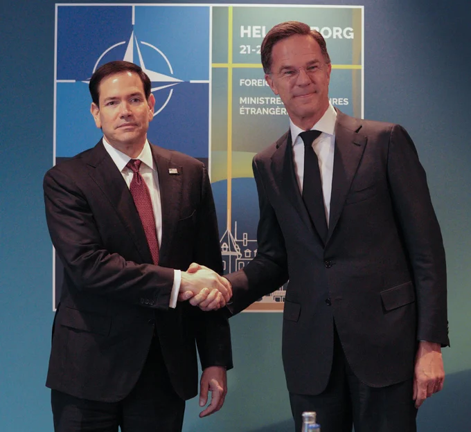 Secretary Marco Rubio meets with NATO Secretary General Mark Rutte in Helsingborg, Sweden, May 22, 2026. (Official State Department photo by Freddie Everett)