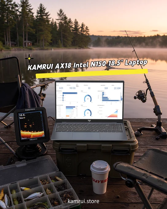 📊 Fishing log meets big screen.

KAMRUI AX18 – 18.5" laptop
Track water temp, dew point, catch count & more.

Intel N150 | Long battery life

🎁 Code KAMRUIFAN3

👉 https://kamrui.store/products/kamrui-ax18-n150-laptop

#KAMRUI #FishingTech #AX18