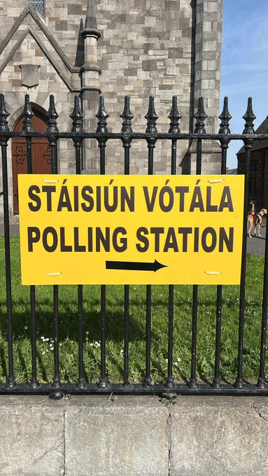 Polling station sign