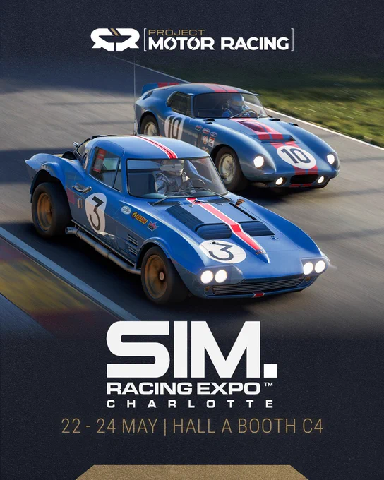 Project Motor Racing. SimRacing Expo Charlotte. 22 - 24 May. Hall A Booth C4 