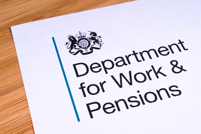 Department for Work & Pensions Logo on a piece of paper