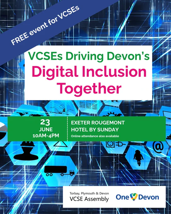 This is a graphic advertising the accompanying event which is happening at the Rougemont Hotel in Exeter on 23rd June 10-4