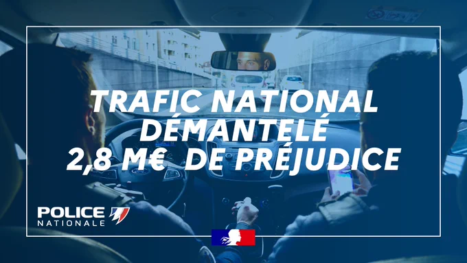 trafic nationale démantelé, 2,8 millions d'euros de préjudice