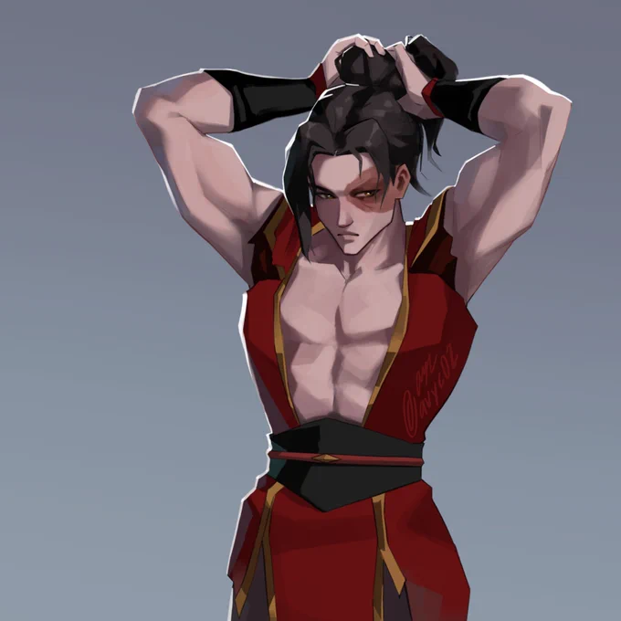 Zuko ties his hair in anticipation for the battle to come.