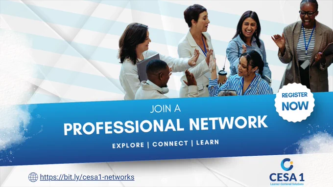 Diverse professionals engaging in a discussion promoting joining a professional network to explore, connect, and learn.