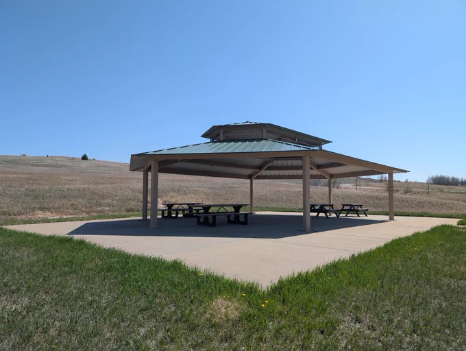 The covered group picnic pavilion at Buffalo Gap Campground greets you right inside the entrance, conveniently located along the roadside. Join us here at 9:00 AM on June 6, 2026, to kick off our volunteer event! Forest Service photo by Scott C. Marvin.
