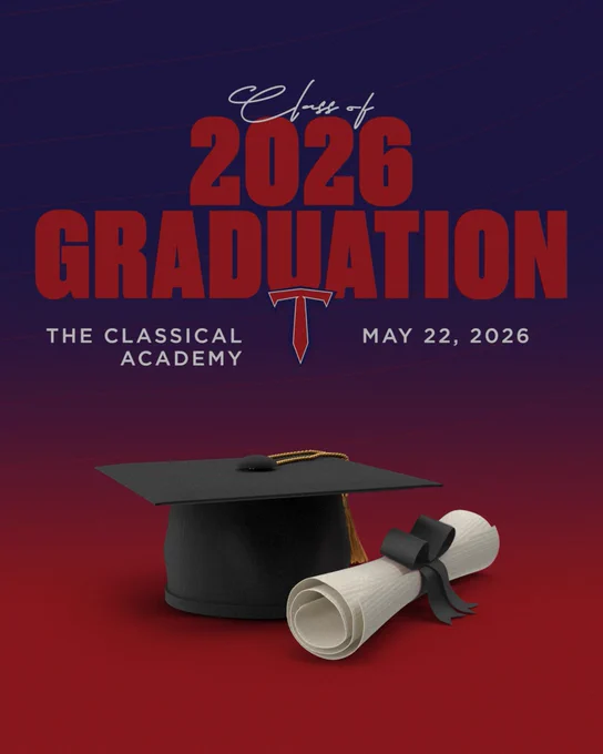 A graphic announcing TCA graduation.