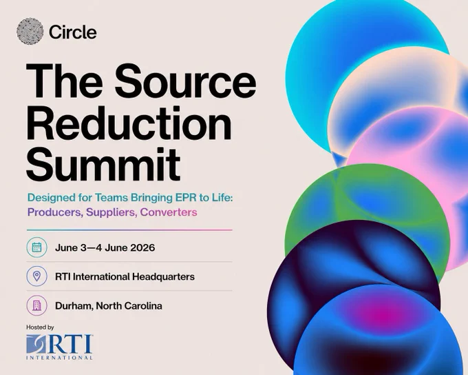 The Source Reduction Summit hosted by RTI International on June 3-4, 2026, at RTI Headquarters in Durham, NC, for teams advancing EPR.