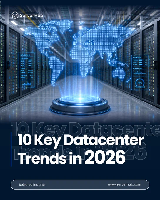 #ServerHub presents its Curated Content for May 2026, which discusses the "10 Key Datacenter Trends in 2026".