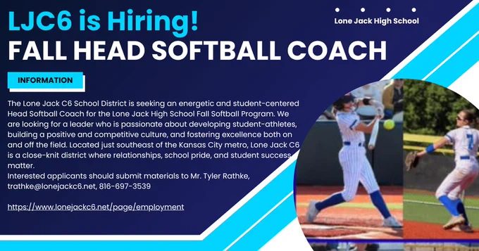 Now hiring for a Fall Head Softball Coach