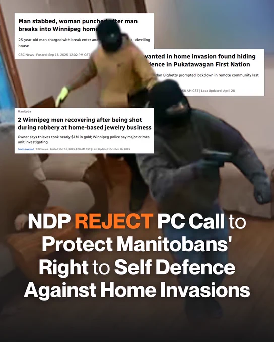 NDP reject PC call to protect Manitobans’ right to self defence against home invasions