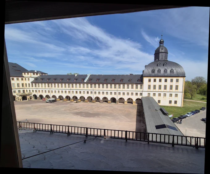 Blick auf den Ostflügel mit Ostturm des Schlosses Friedenstein