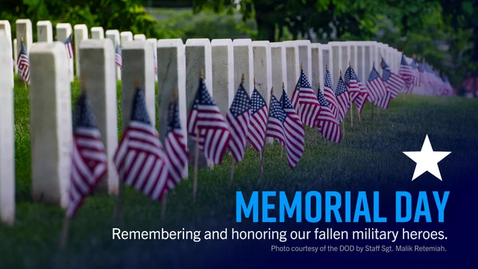 Freshly placed American flags stand with headstones during Flags In at Arlington National Cemetery, May 21, 2026. Photo by Staff Sgt. Malik Retemiah.