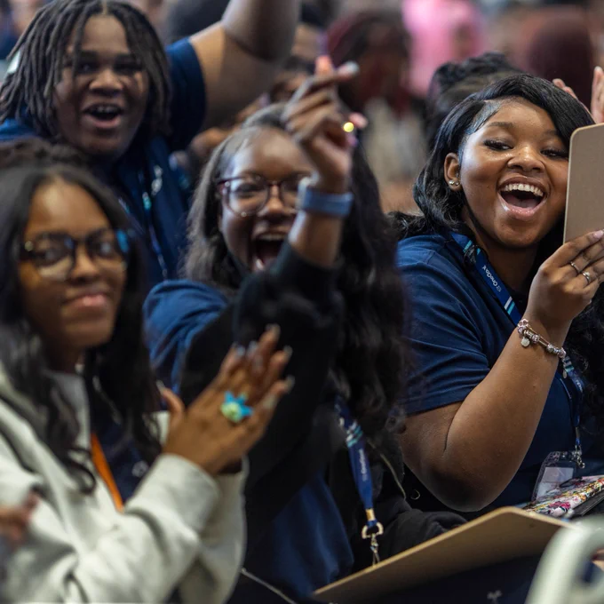OneGoal Fellows celebrate during the second annual Chicago Career Expo.